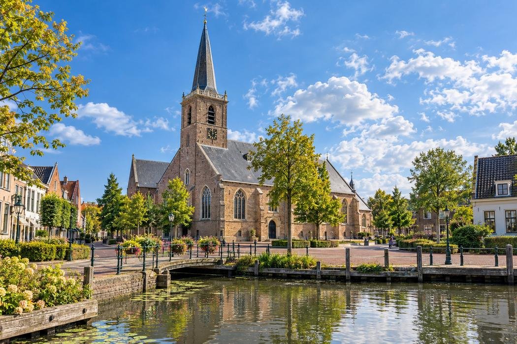 Illustratie van de oude dorpskern van Hendrik-Ido-Ambacht