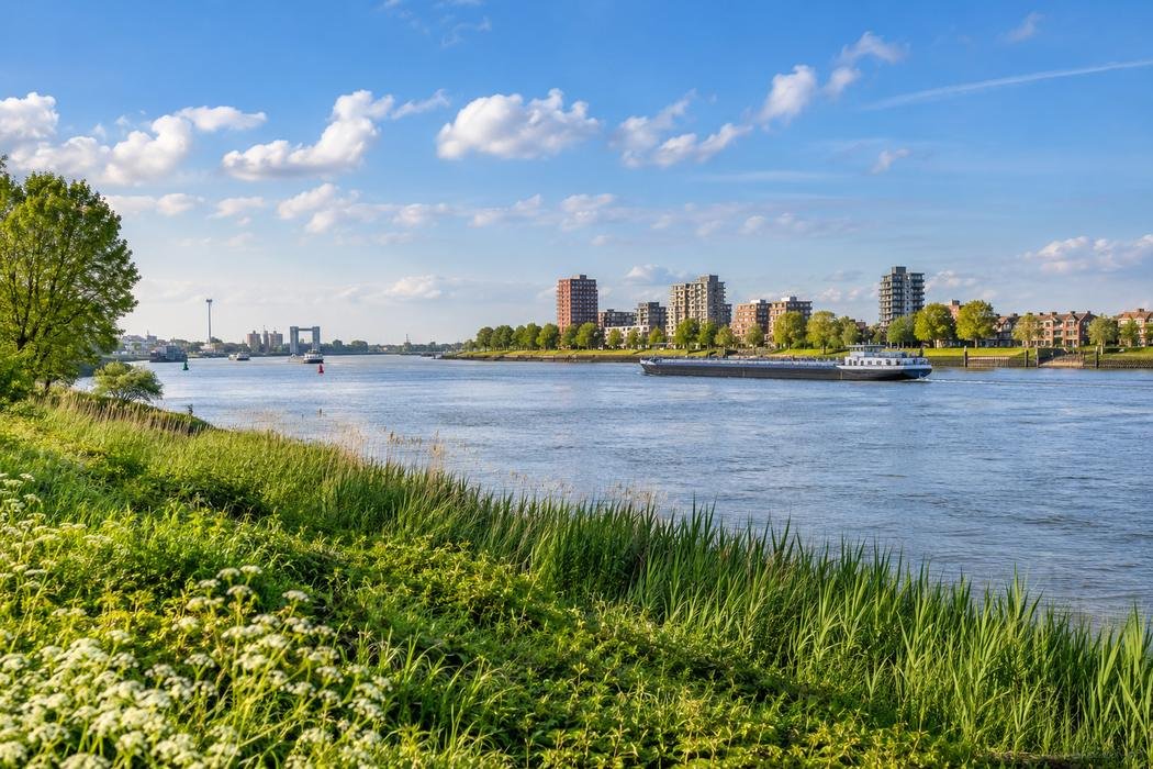 Illustratie van Hoogvliet langs de Oude Maas